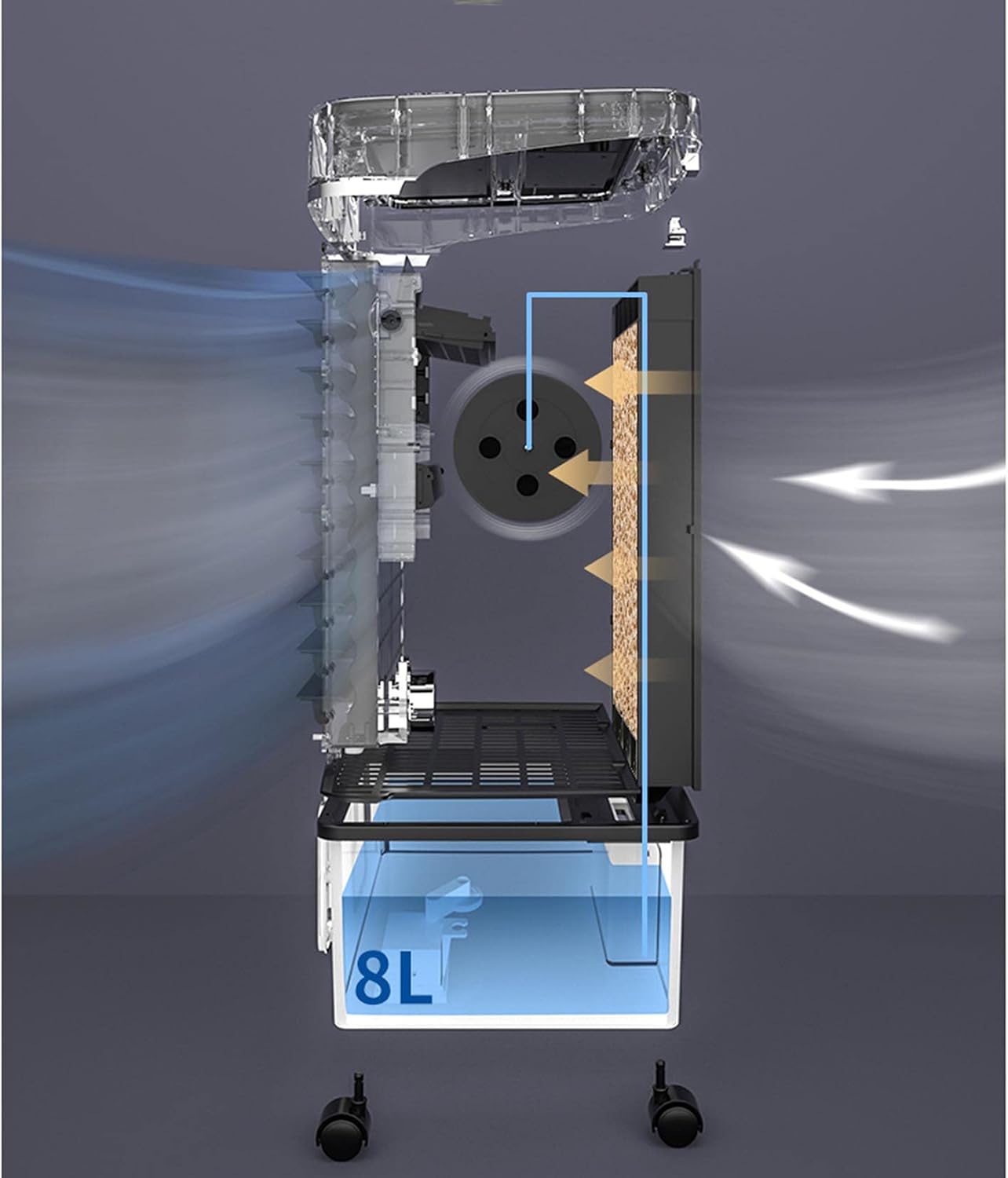 Portable Mobile Air Conditioner Air Cooler Fan for Home with Remote Control & LCD Display - Timer Function,3 Speeds,3 Wind Settings & Oscillation-Pink A