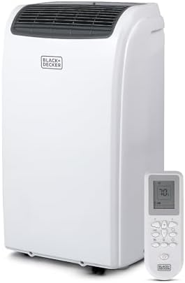 BLACK+DECKER Smart Portable Air Conditioner with Heat, 12,000 BTU (8,000 BTU SACC) Cooling, 9,000 BTU Heating for Rooms up to 550 Sq. Ft., Follow Me Remote, BPACT12HWT, White