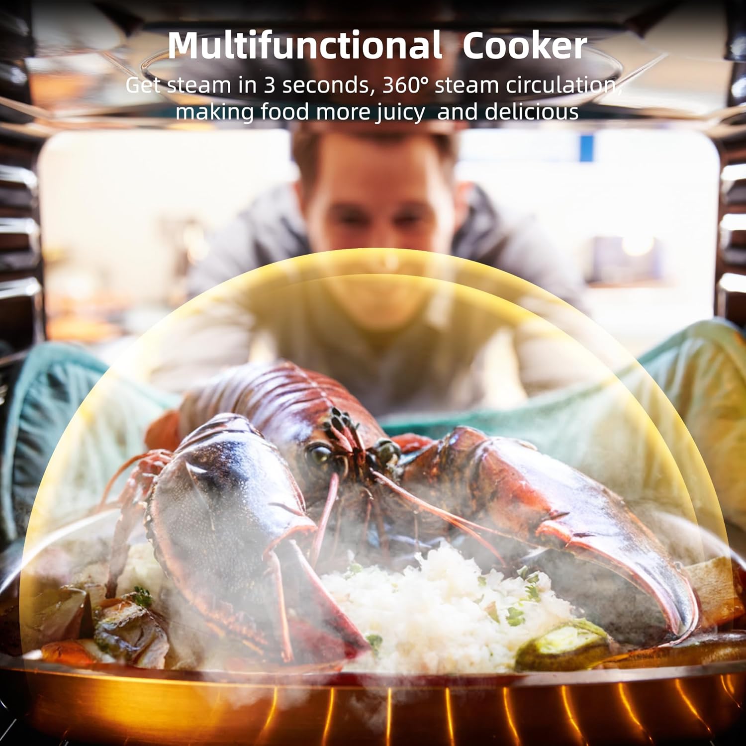 24 Inch Single Wall Oven, Built-in Electric Oven with Convection System & 8 Functions, 2.5 Cu.Ft Capacity, 3000w 240v, Mechanical Knobs Control with Timer