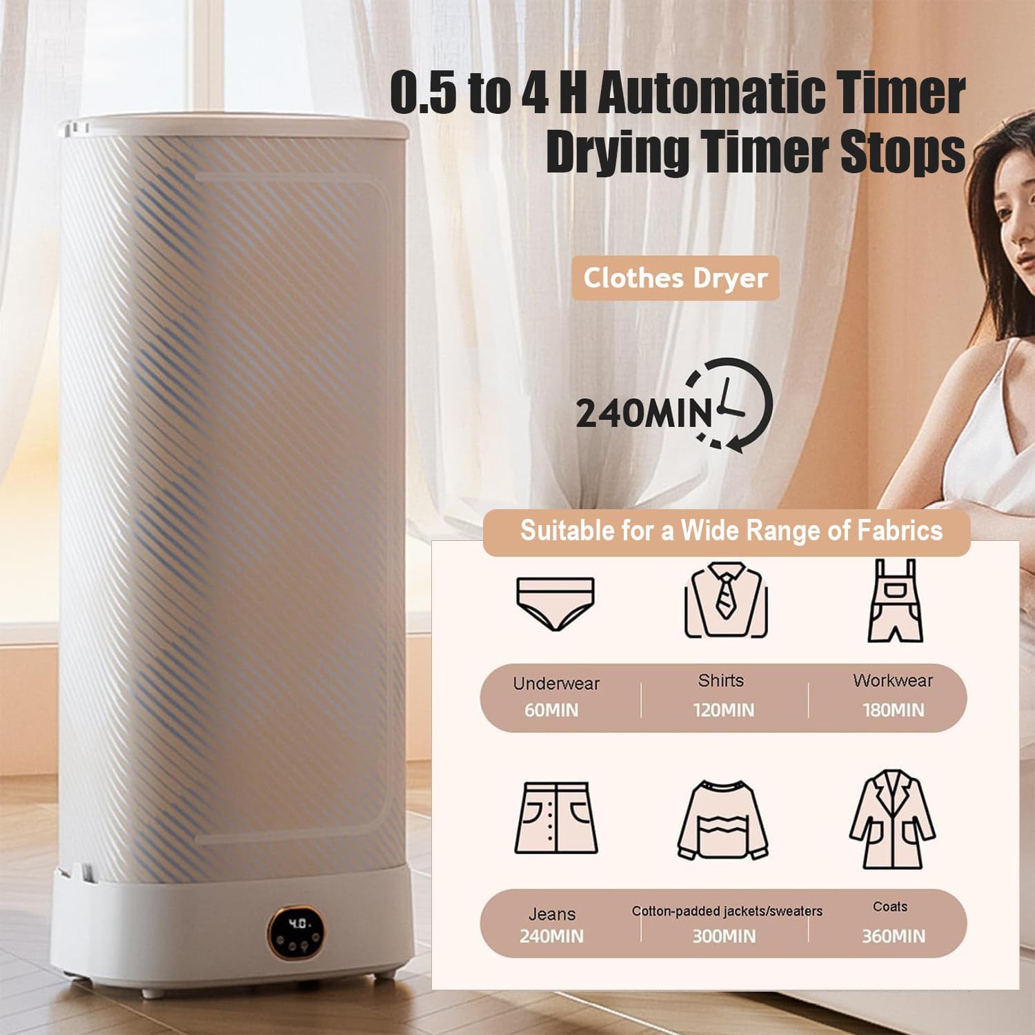 Steam Closet for Clothes Professional Grade Steam Dryer, Dual Sanitization (UV + Heat), 25% Larger Capacity, 3D Circulation, Today Wash, Today Wear, For Coats & Blankets