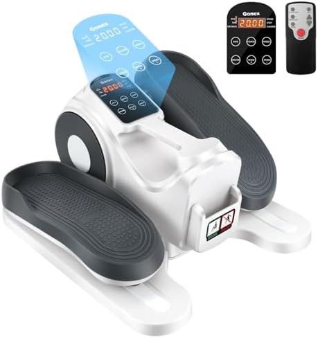 Gonex Under Desk Elliptical Exercise Machine Electric Sitting Seated Leg Pedal Exerciser with Resistance for Seniors Elderly Home 3 in 1 Mini Equipment with Remote 10 Manual Resistance 10 Auto Speeds