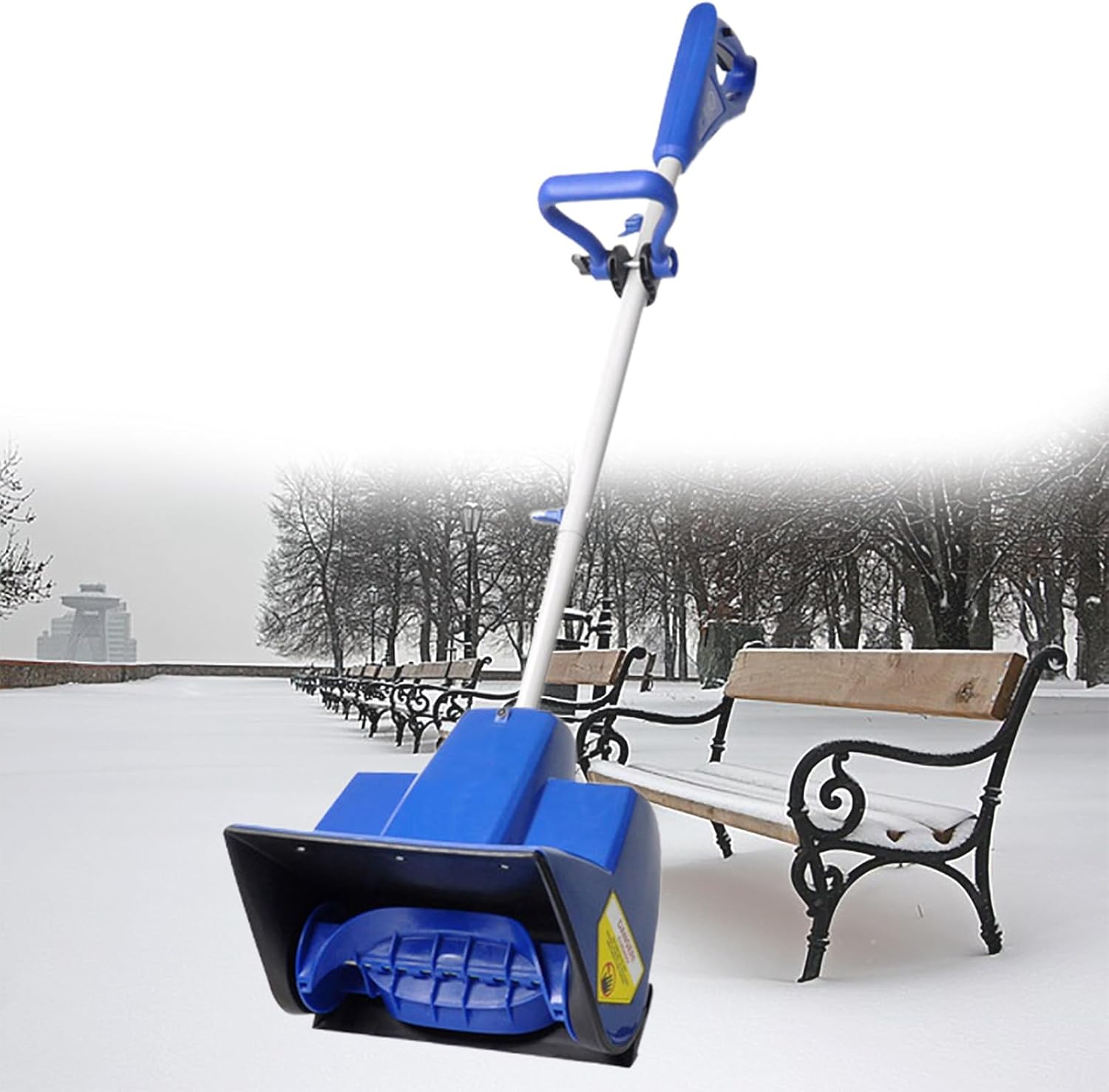 28cm Cordless Snow Shovel with 2 Battery and Charger, Battery Snow Blower, Adjustable Front Handle
