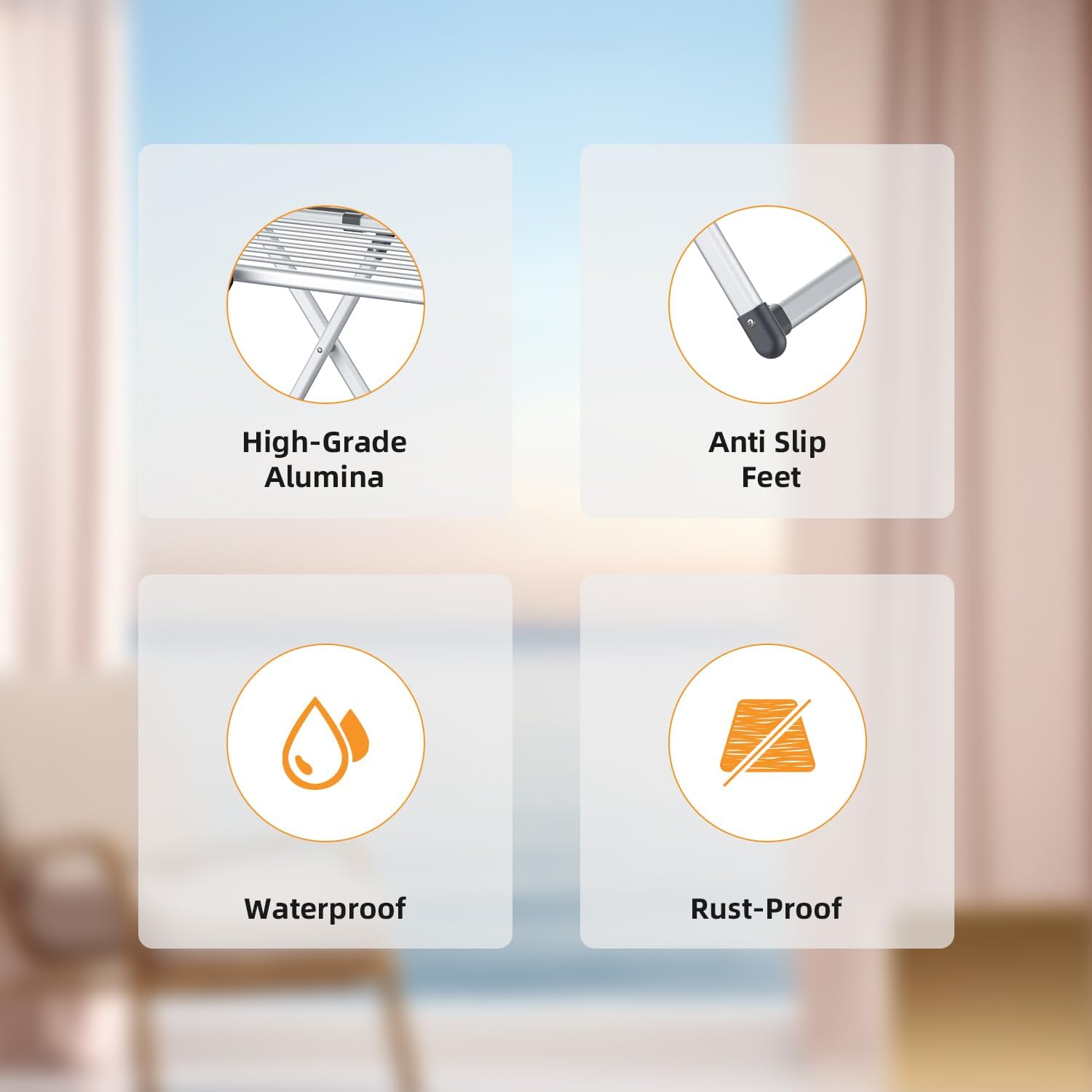 Clothes Drying Rack, Foldable Laundry Rack for Indoor Outdoor, 10pcs Sock Clips, Collapsible Space-Saving Drying Rack for Clothes Towels Dolls, White (Gray-Hanger)