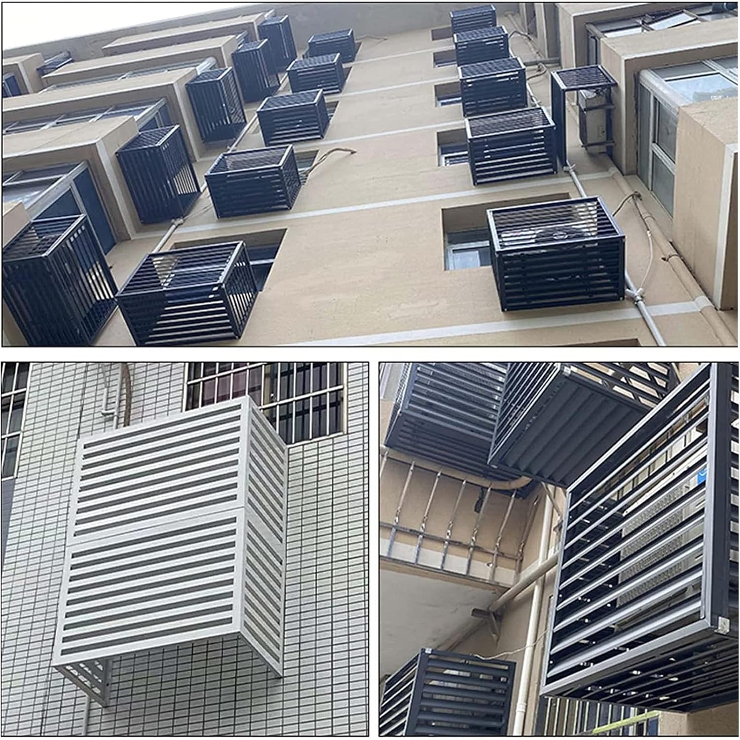 Cover for Outdoor Brown Air Conditioner Fence Screen - Hide Air Con Unit, Plant Display Rack Storage Shelf, Prevent Weeds with Condenser Protective Cover