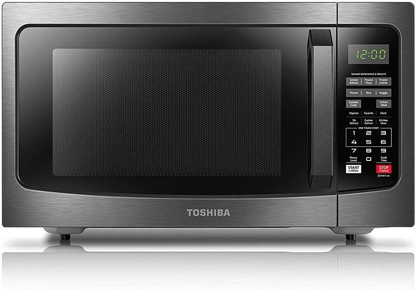 Nostalgia Retro Compact Countertop Microwave Oven - 0.7 Cu. Ft. - 700-Watts with LED Digital Display - Child Lock - Easy Clean Interior - Red & TOSHIBA EM131A5C-BS Countertop Microwave Ovens 1.2 Cu Ft