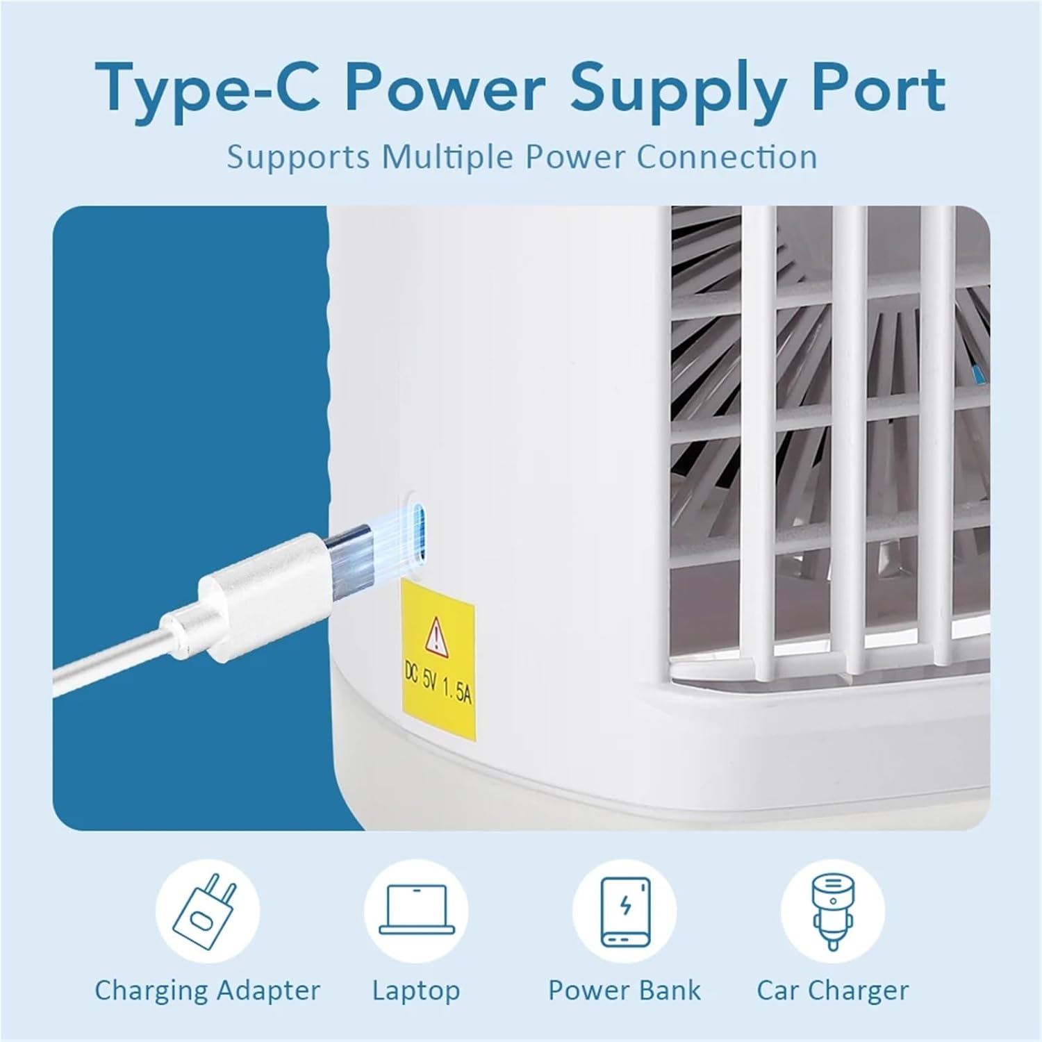 Portable Air Conditioner, Portable Air Conditioner with Colorful Atmosphere Light Water Cooling Fan,Desktop Fan for Home Outdoors