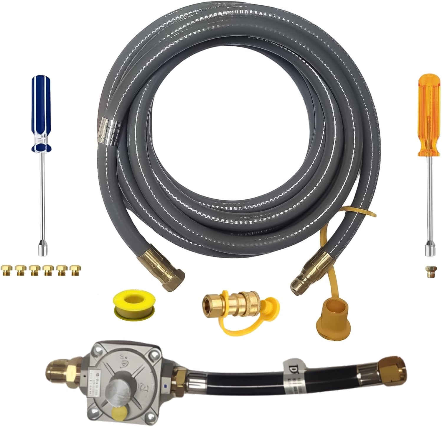 Propane to Natural Gas Conversion Kit Fit for Weber Genesis II LX 640 with NG Regulator, Orifice Kit, and 10' Grill Hose - Convert Your Grill from LP to Natural Gas with An Easy Install!
