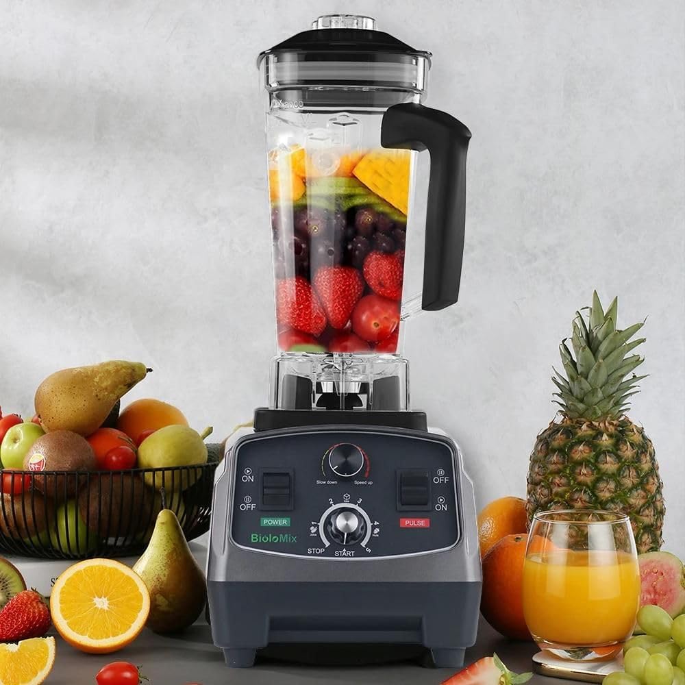 high power 2200w commercial grade blender with timer, 2l bpa-free jar
