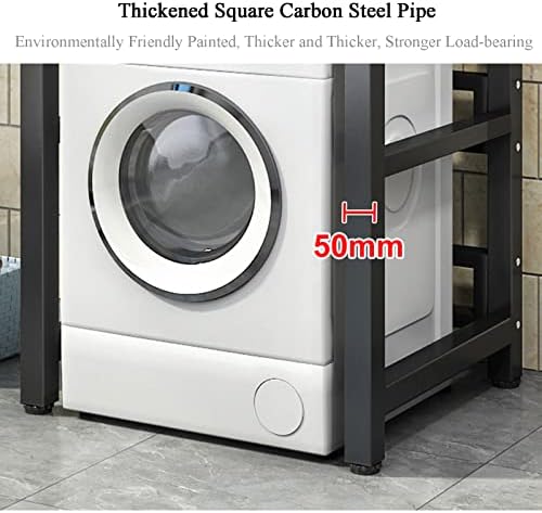 Washing Machine Storage Rack，Adjustable Front Loader Washing Machine Stand Rack 400KG Load Capacity Space Saving Storage Solution for Laundry Room Heavy Duty Laundry Appliance