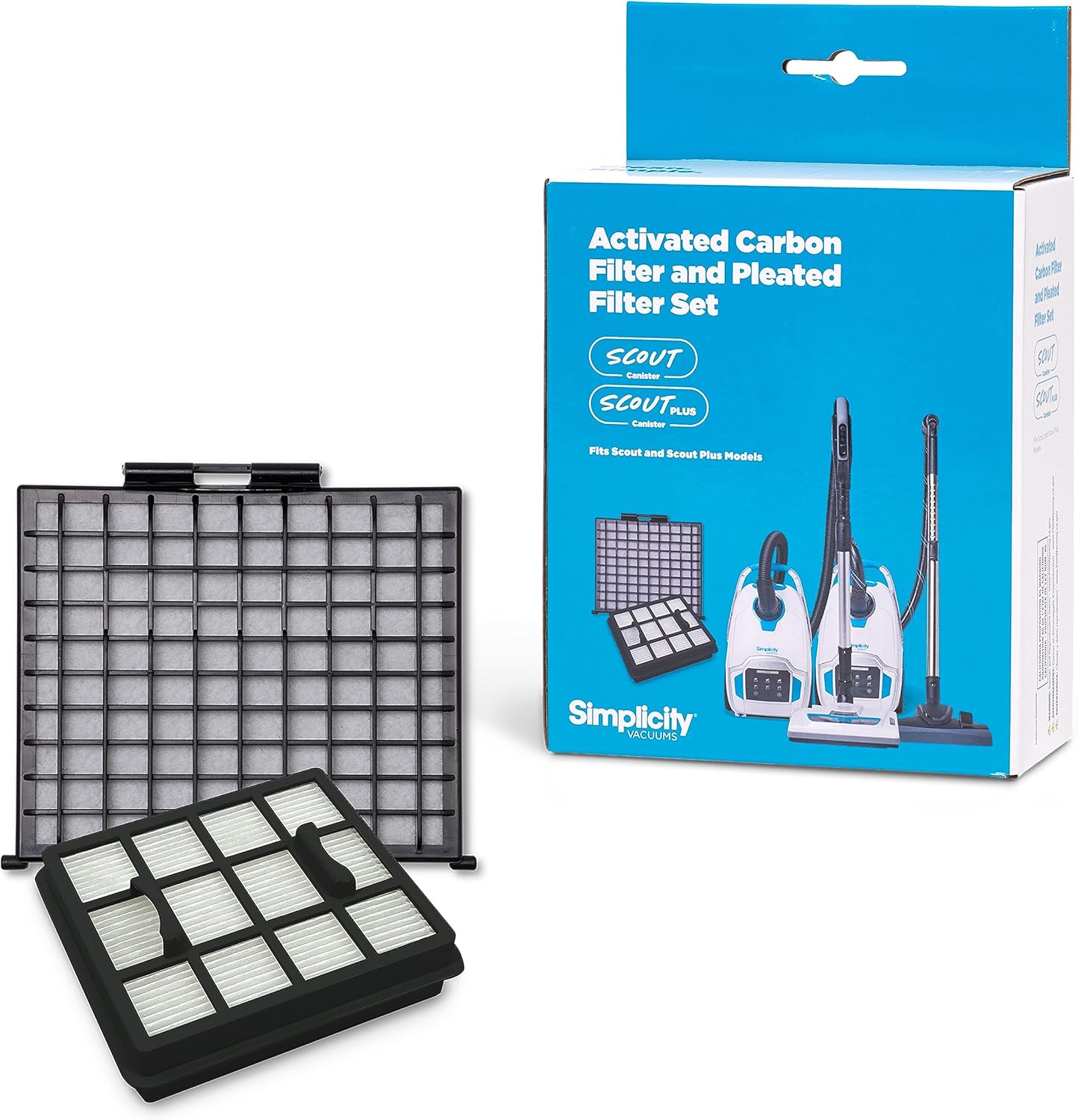 Simplicity Vacuums Bag Pack and Filter Set Bagged Canister Vacuum Cleaner Bundle for Scout or Scout Plus Dust Vacuum, SSH-6 Filter and SSFPK Bags Made with HEPA Media