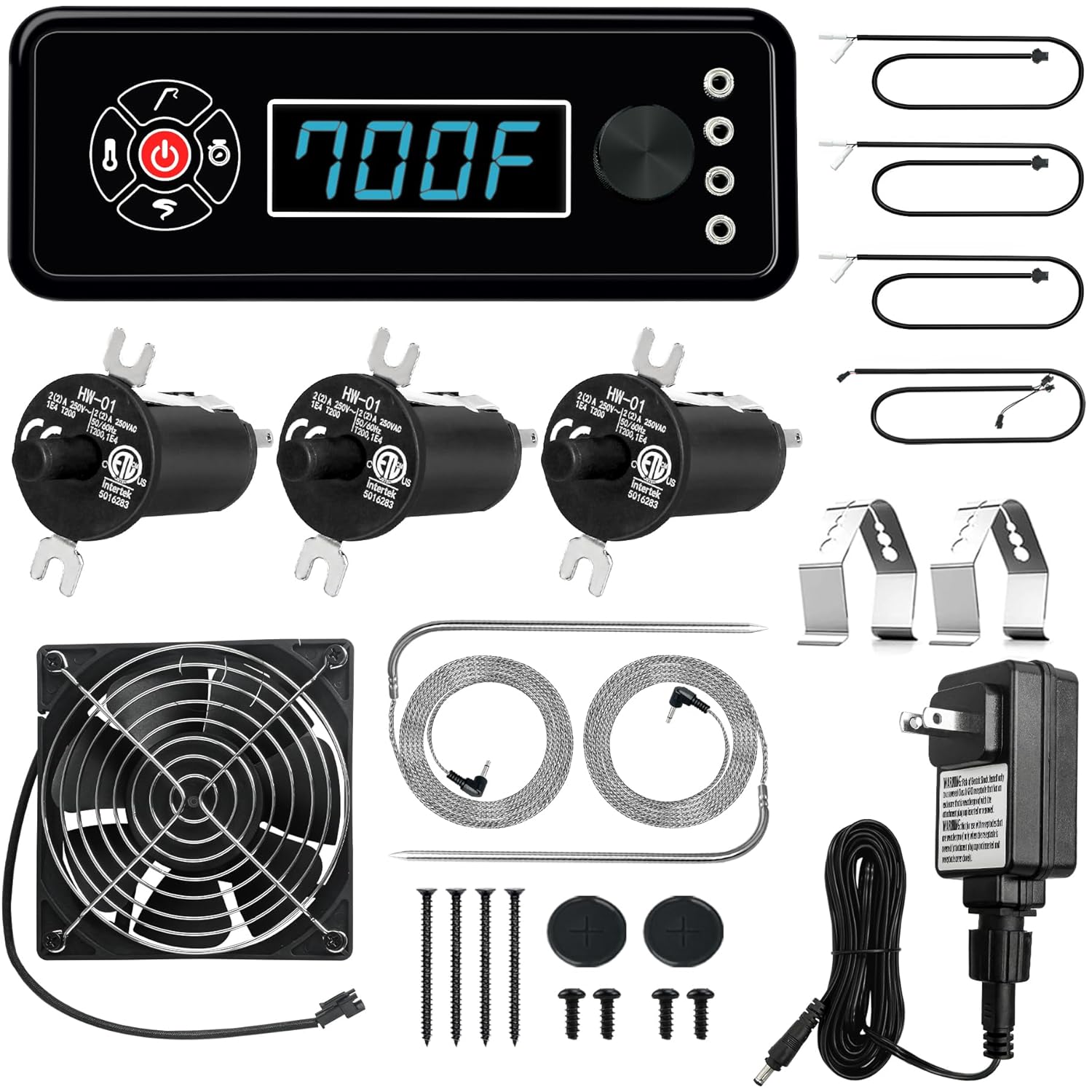 Non-WiFi/Bluetooth Smoker Parts for Masterbuilt Gravity Series 560 800 1050 Control Panel Replacement Fan Kit Power Adapter Cords Hopper Lid Door Switch Digital Charcoal Grill MB20041020 MB20040122