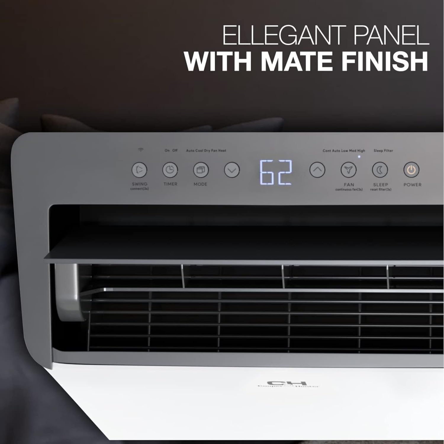 Cooper&Hunter 14,000 BTU (12,000 BTU SACC) Inverter Portable Air Conditioner with Heat Pump with Dual Hose, Dehumidifier, and Fan For Areas Up To 550 Sq. Ft, with Remote Control & Window Kit