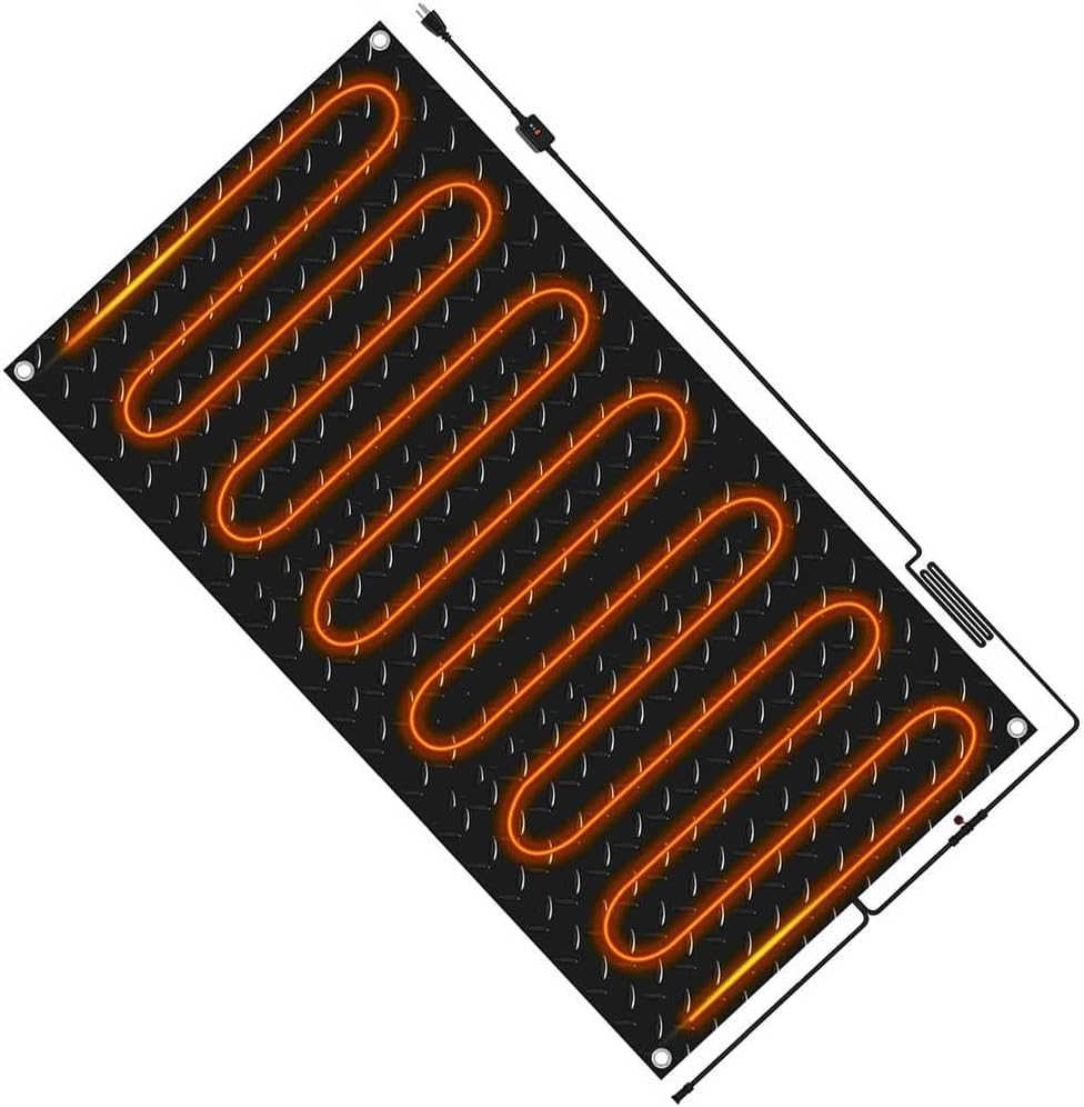 Heated Stair Treads for Outside Heated Snow Melting Mats Outdoor Slip Proof LCE Heated Rubber Mat for Driveway Walkway Decks and Sidewalks Connection for Winter Stairs,1Pcs/30 * 60In(76.2 * 152.4cm)