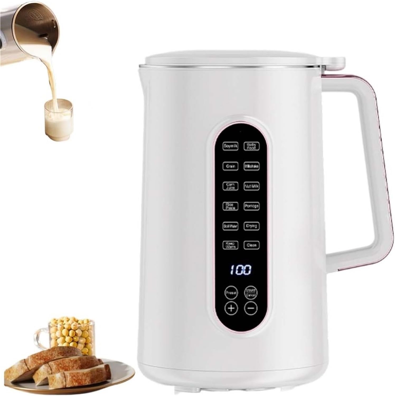 8 in 1 Nut Milk Maker Machine, Multifunctional Machine for Making Nut Milk, Automatic Nut Milk Blender with Easy Clean Stainless Steel Design for Homemade Almond Milk, Soy Milk, Oatmeal(1pc)