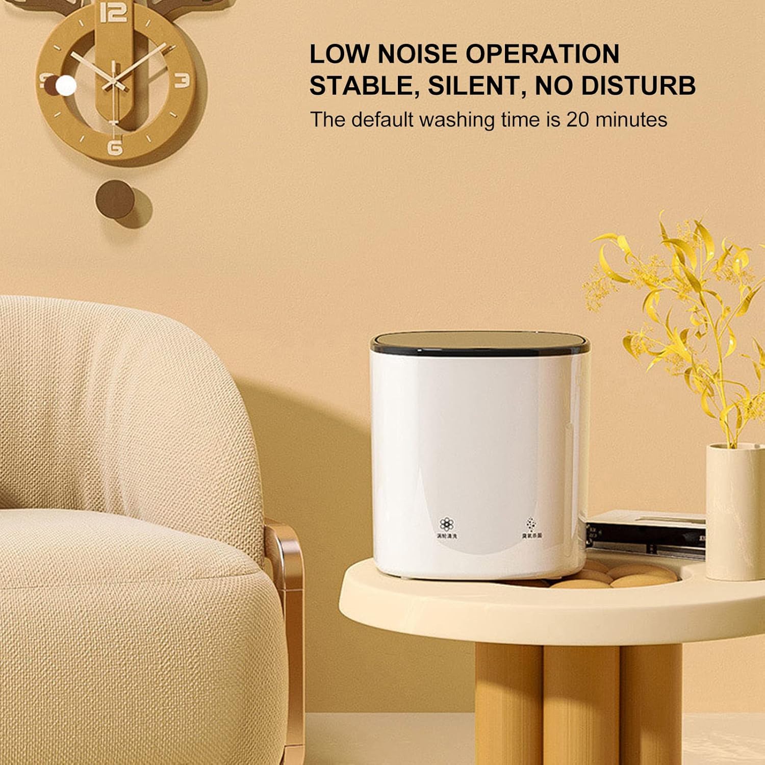 Mini Washing Machine, 4.5L Portable Bucket Washer 2000mA 24W 12V Lightweight Household Portable Washer for Camping Travelling Apartment Dorm Friend or Family US Plug