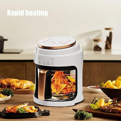 Air Fryer 4L-Digital Air Fryer Oven with Timer Temp Control & Detachable Basket for Fry Roast Bake Grill Yellow (Color : Black)