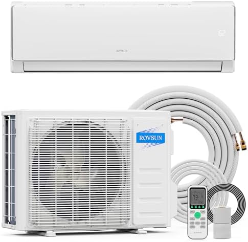 ROVSUN 17000 BTU Mini Split Air Conditioner & Heater, 17 SEER2 230V Inverter Ductless Wall AC Unit for Rooms up to 1000 Sq. Ft with Pre-Charged Condenser, Heat Pump & Installation Kit