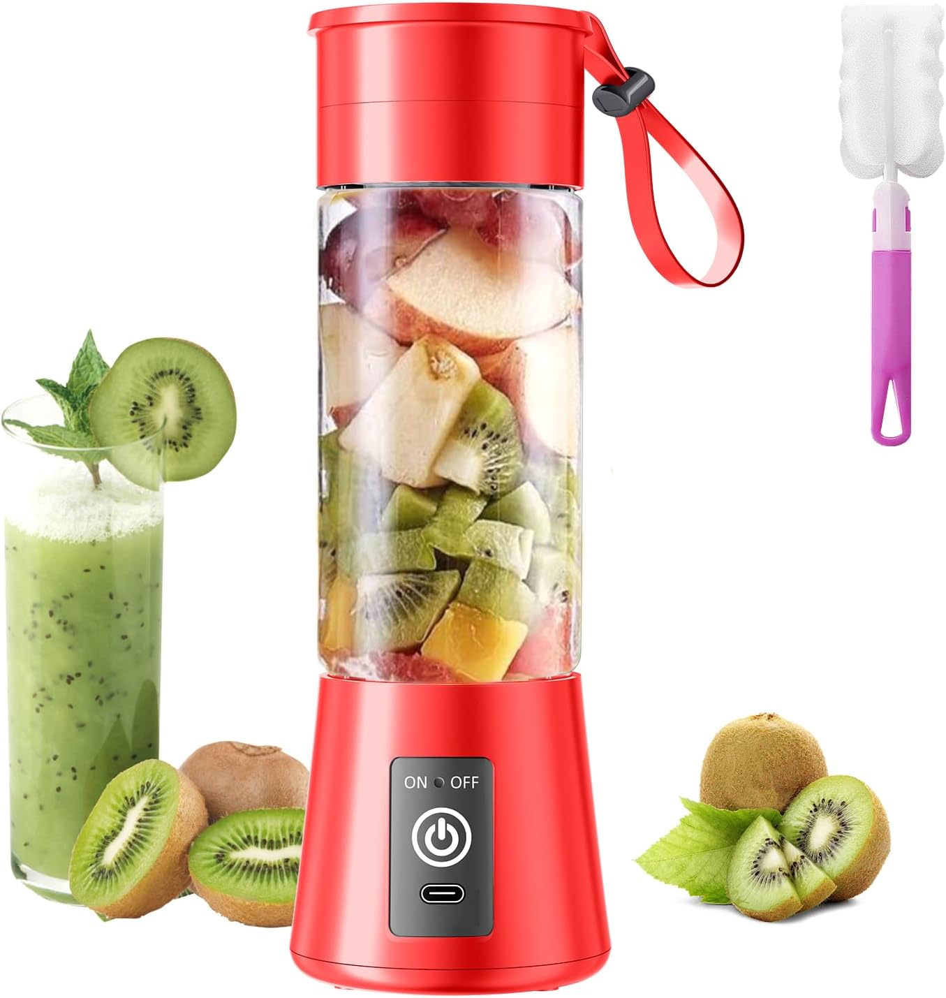 Personal Blender for Shakes and Smoothies - 2025 New Upgrade Cordless Portable Blender USB Rechargeable, 380Ml BAP Free Juice Cup, 6 Blades Freshly Squeezed for Picnic/Sports, 20000Rpm/Min Speed