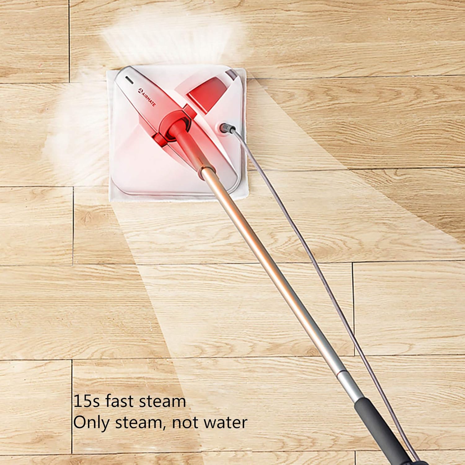 Electric Steam Mop High Temperature Cleaner Washer and Polisher Carpet Floor 1200W Electric Mop Hard Floor Steam Cleaner for All Floors White (White)