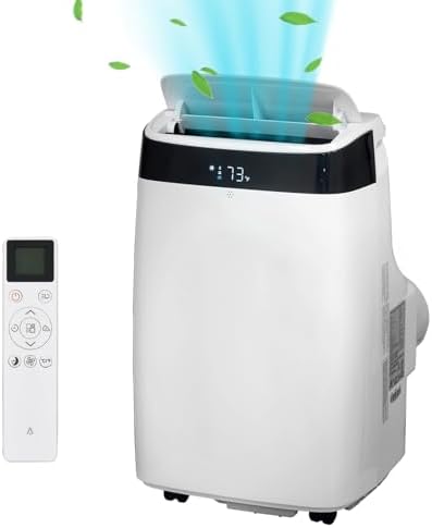 Portable Air Conditioner, 10000 BTU Portable AC Unit with Remote, Pipe Cools, Window kit up to 450 Sq. Ft for Home Office Dorms, White