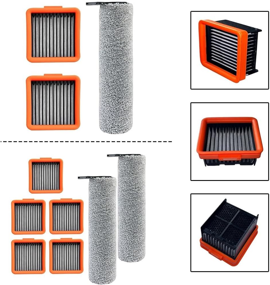 Roller Brush and Filter Kit,Compatible for Uwant， D5 / D5 Pro / D100 / A60 / V8 / V10 Home Appliance Parts Household(Set2)