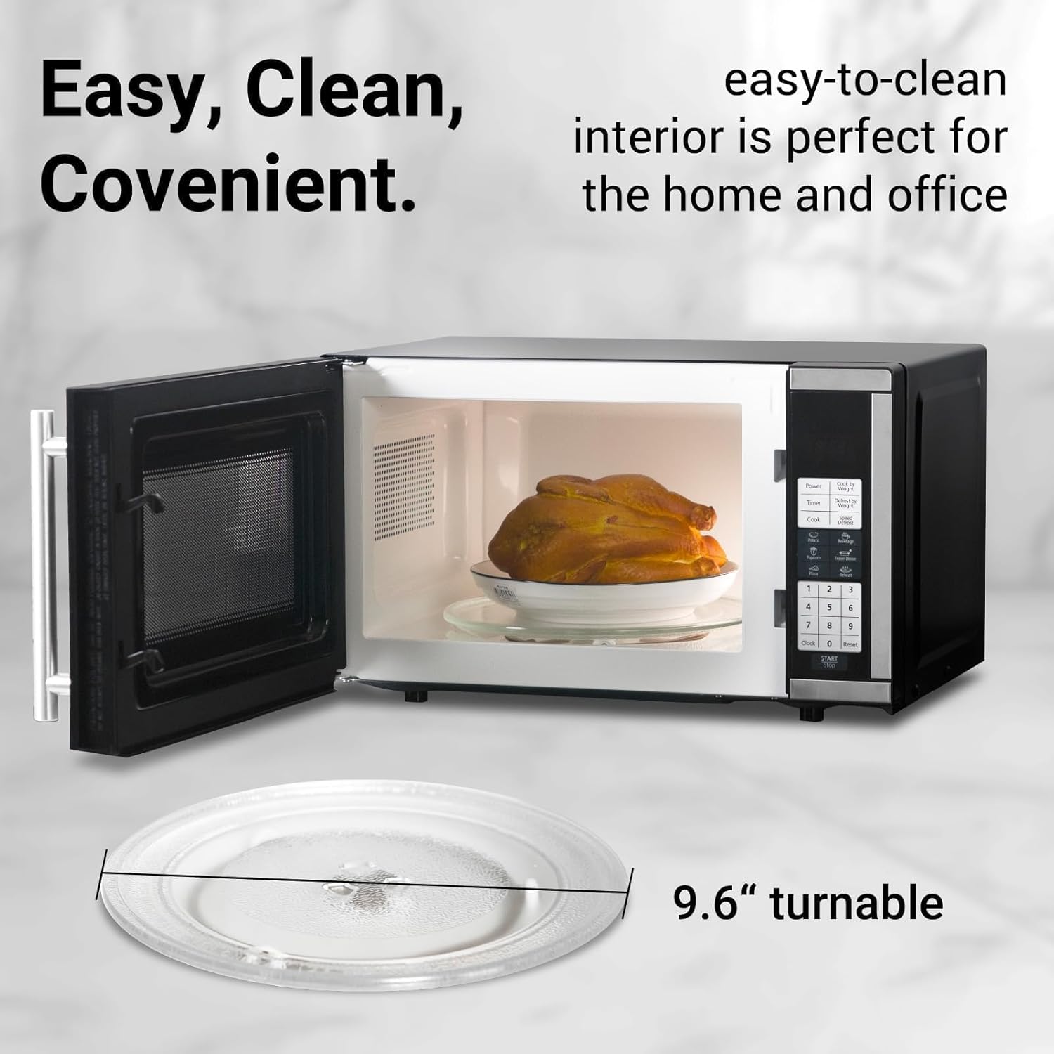 Countertop Microwave Ovens 0.7 Cu. Ft, 700 Watts Microwave Oven With LED Lighting,Turntable and Child Lock,Compact Microwave Perfect for Apartments and Dorms,Easy Clean Interior