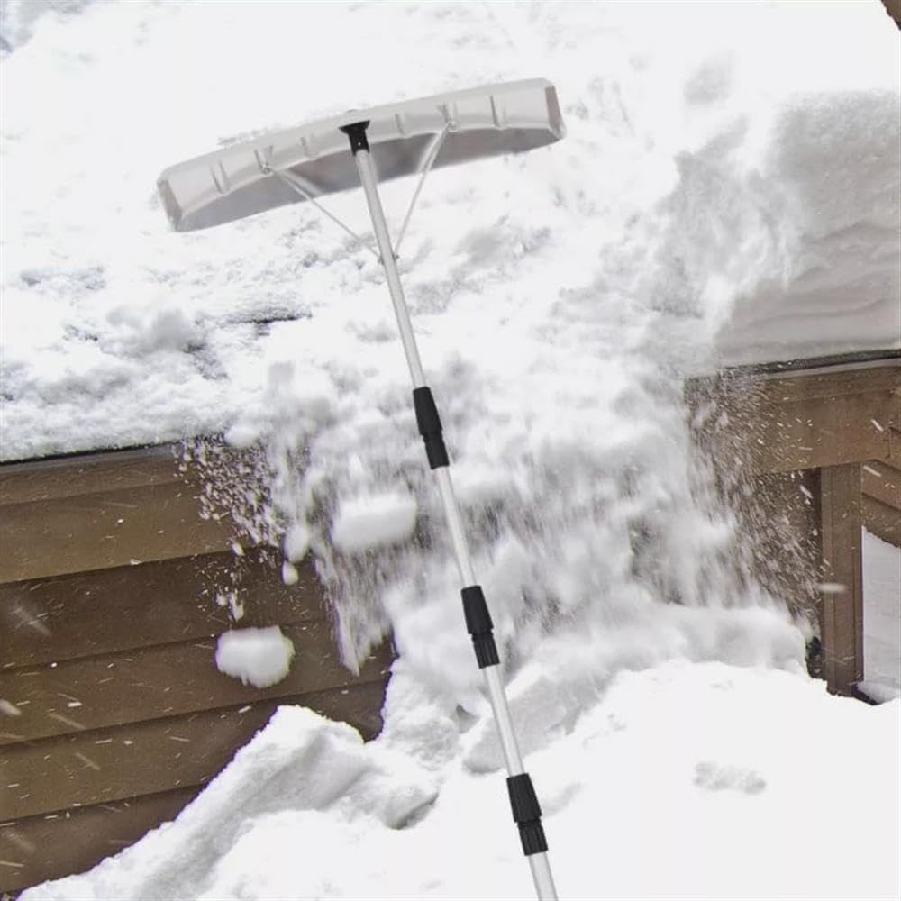 21FT Telescoping Snow Roof Rake Large Blade Aluminum Tube Non-Slip Handle，Replacement for Costway OEM