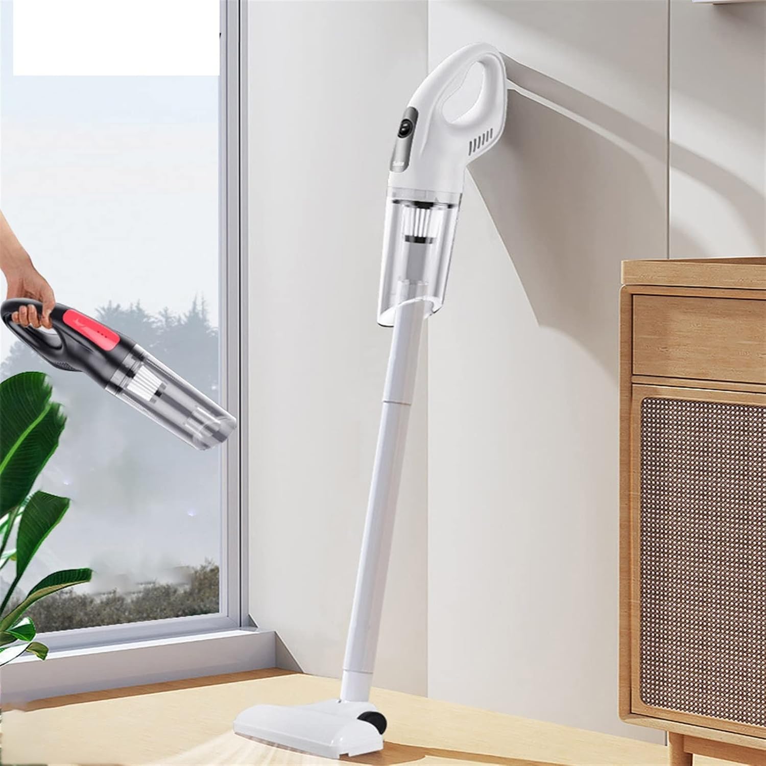 Hand Held Vacuum, 12000Pa Handheld Vacuum Cleaner Automatic Cleaning Robot for Home Cordless Dry and Wet Button Electric Mop Machine