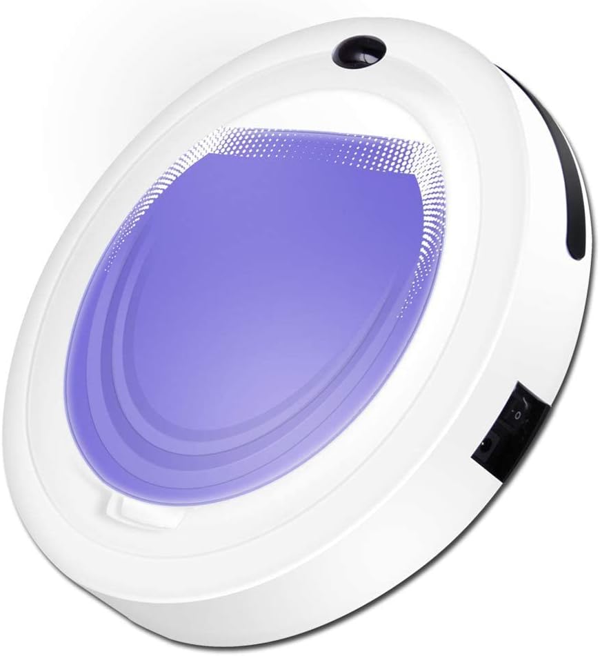 Mini Super-Thin Robot Vacuum Cleaner, Intelligent Sweeping Robotic Charging Vacuuming for Hard Floor Tile Medium-Pile Carpets-Purple (Color : Red) (Blue)