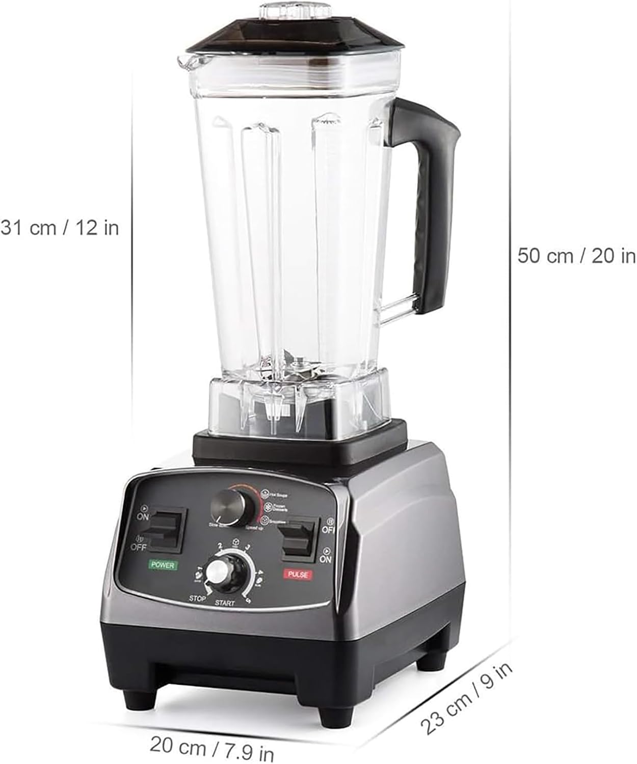 Jug Blender, 2L Electric Blender Smoothie Maker with 6-Leaf Blades and Overheat Protection, 1650W and Speed Adjustable, Smooth Blends with No Lumps, for Smoothies, Fruit Shakes, Puree
