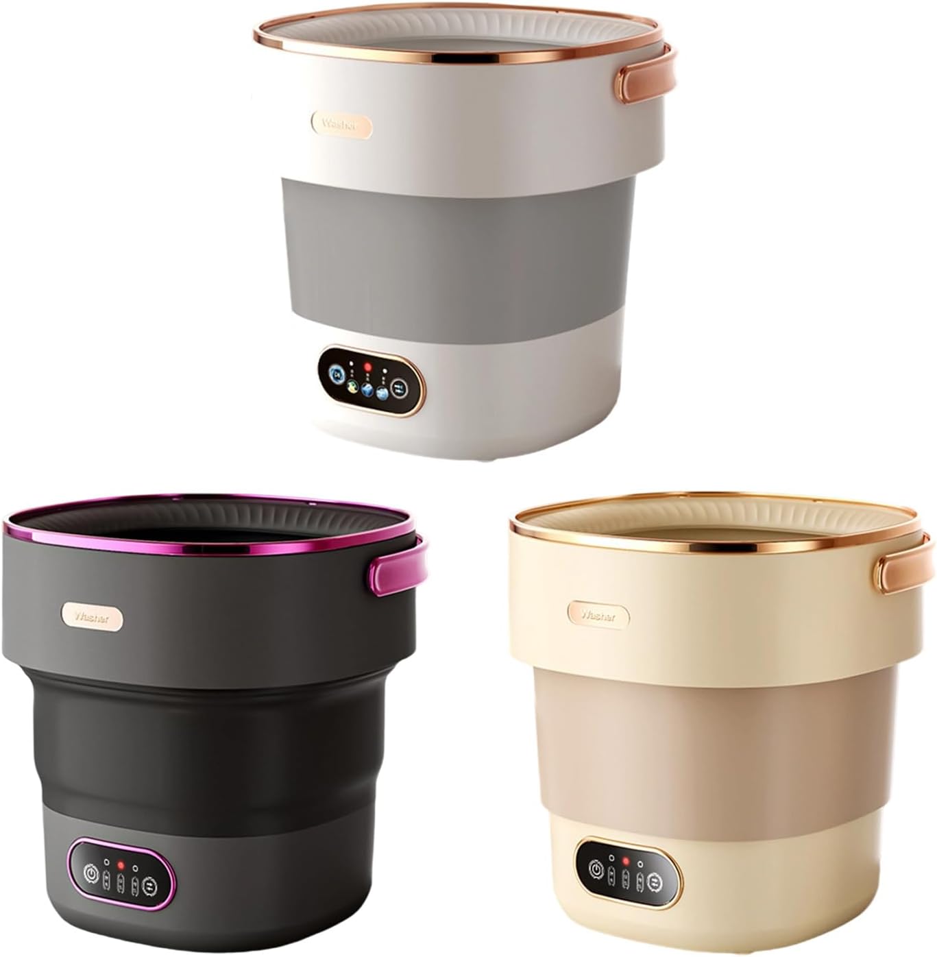 Portable Underwear Washer And Dryer Travel Washing Machine With Drain Basket Foldable Laundry Appliance Baby Clothes Washer