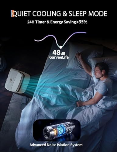 14,000 BTU Portable Air Conditioner – Smart AC Units Drain-Free Cooling for Rooms up to 750 sq.ft Ultra-Quiet 48dB Remote Control, 24H Timer, Dehumidifier & Fan Modes for Bedrooms Indoor