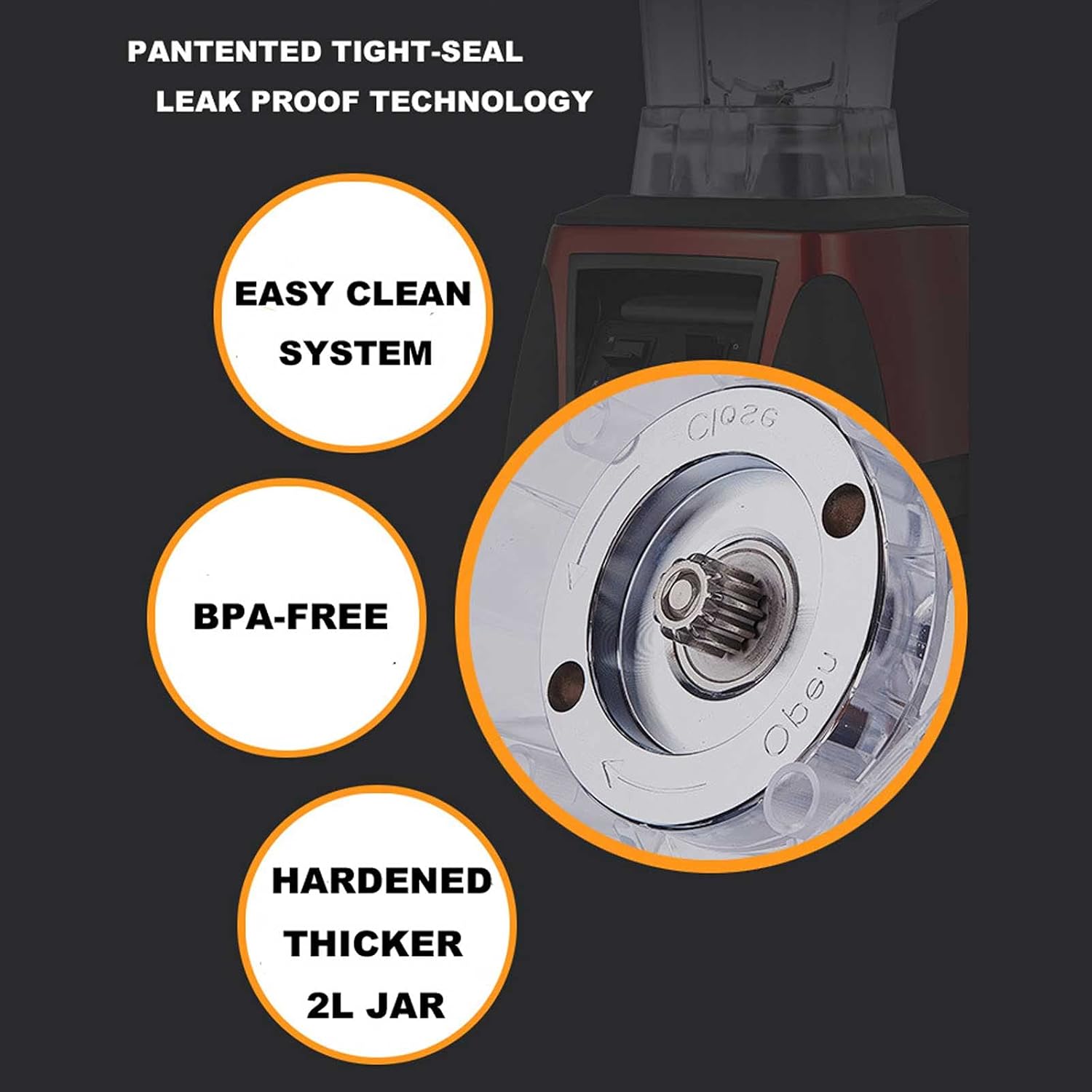 Compact Blenders for Kitchen Portable Multi-Function Smoothie Blender 2000 Ml Large Capacity Juice Personal Blender with Stainless Steel Blade Very Suitable for Healthy Juices and Smoothies