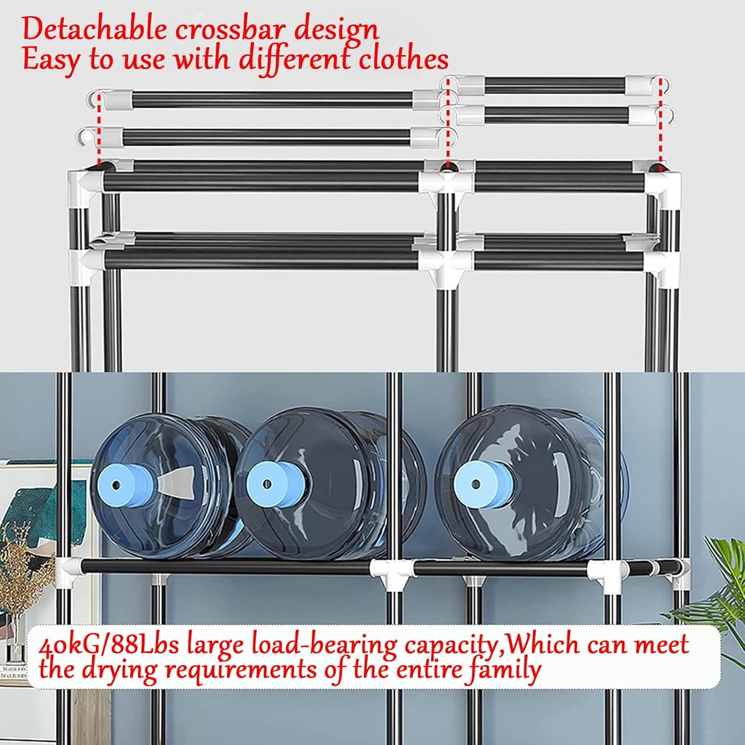 Heated Airers Clothes Indoor Electric 3-Tier Clothes Airer 2400W Portable Large Capacity Heated Clothes Airer with Cover Drying Rack Laundry with Digital Automatic TimerEnergy SavingBeige