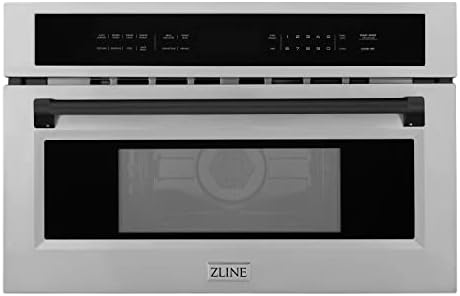 ZLINE Autograph Edition 30” 1.6 cu ft. Built-in Convection Microwave Oven in Stainless Steel and Matte Black Accents