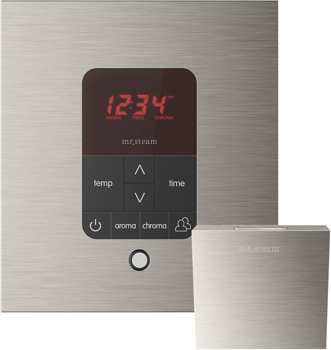 Mr. Steam MSITPLUSSQ-BN White AromaSteam Steam Head, Polished Brass