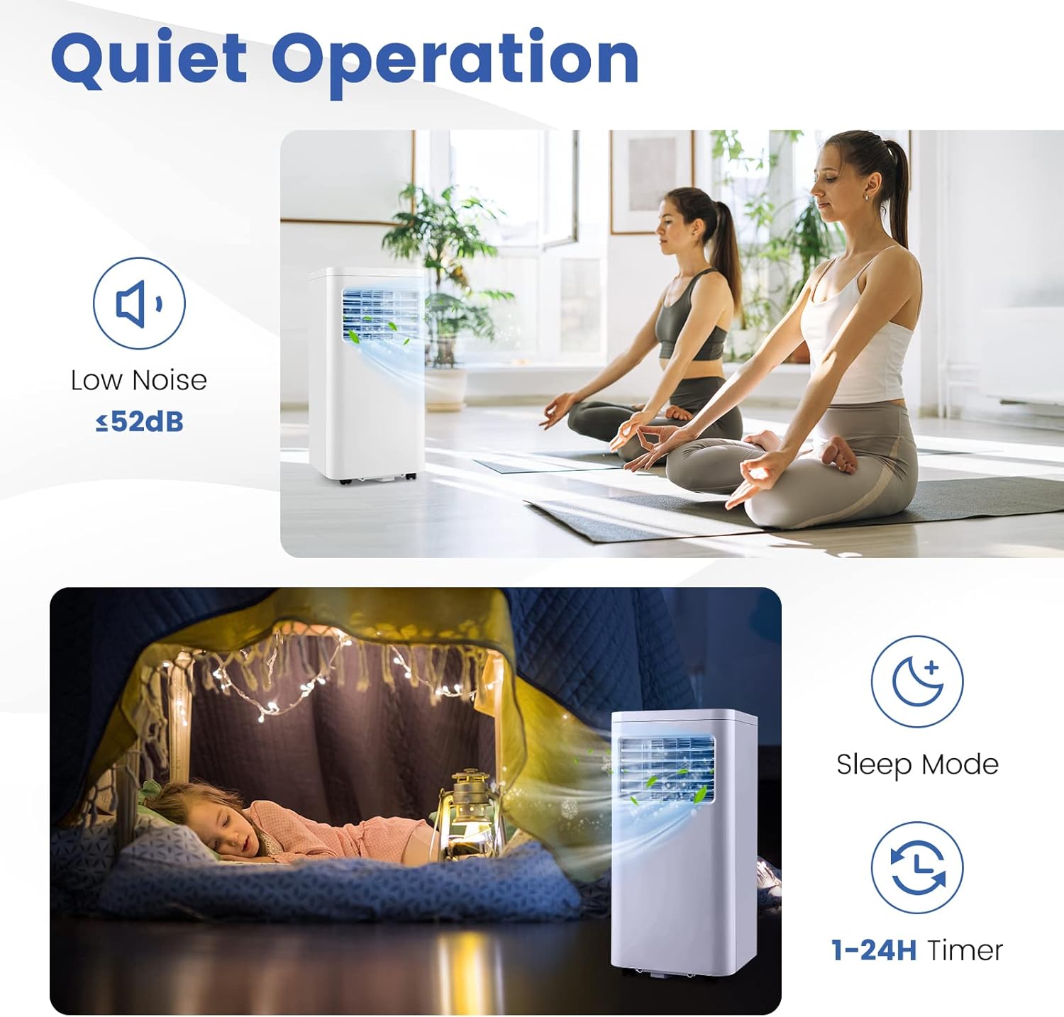 ARLIME Portable Air Conditioners, 8000 BTU AC Unit Fan & Dehumidifier w/Remote Control, 1-24H Timer & 2 Fan Speeds, Exhaust Hose & Window Kit, Air Conditioner Portable for Room Cools up to 250 Sq. Ft