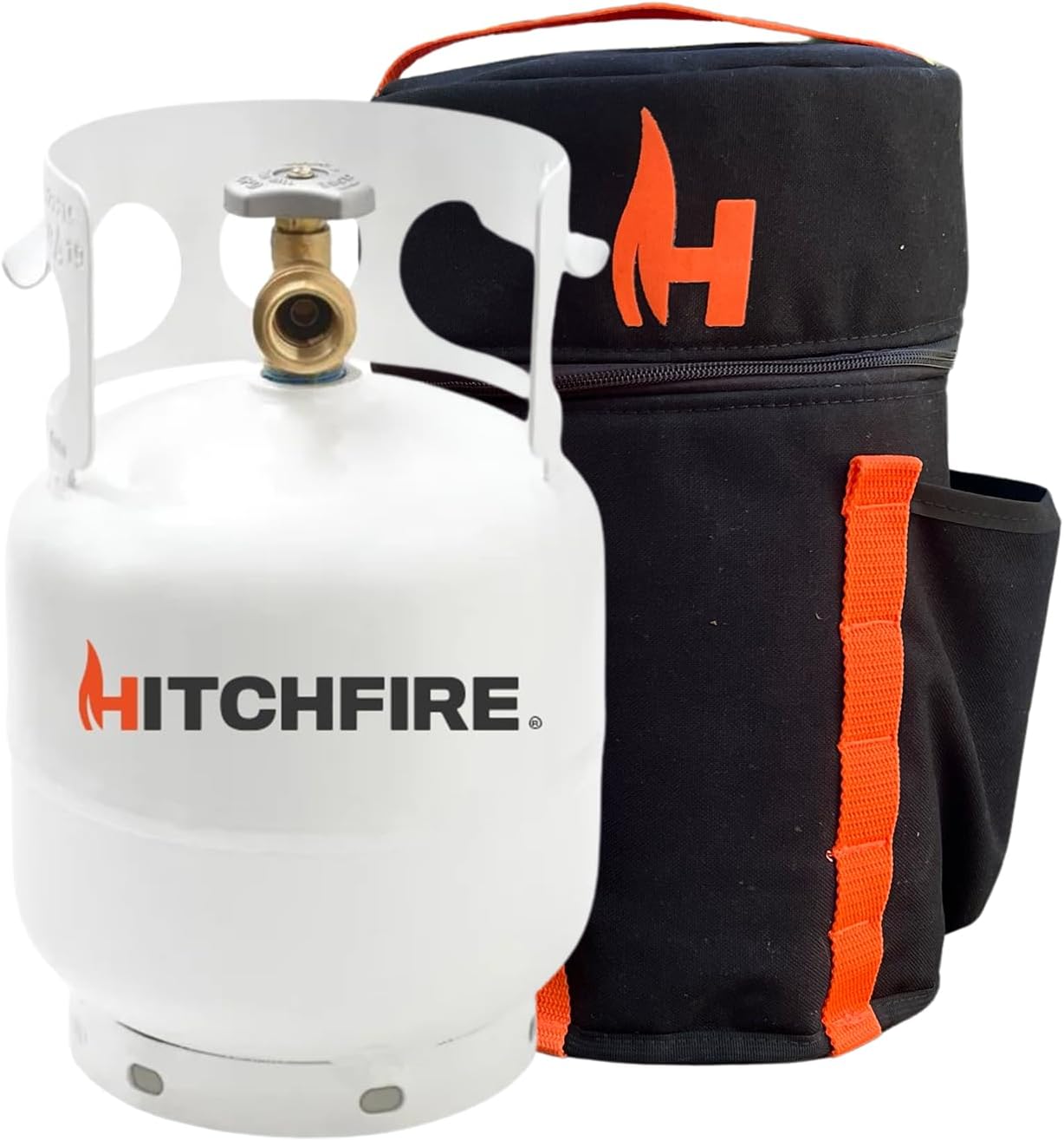 HitchFire 5-Pound Refillable Propane Tank With Carrying Case for Grills and BBQs, Camping, Fishing, & Outdoor Activities