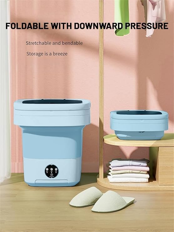 Portable Washing Machine, Mini Washer,11L Upgraded Large Capacity Foldable Washer.Deep Cleaning of Underwear, Baby Clothes and Other Small Clothes.Suitable for Apartments, Dormitories, Hotels.(Blue)