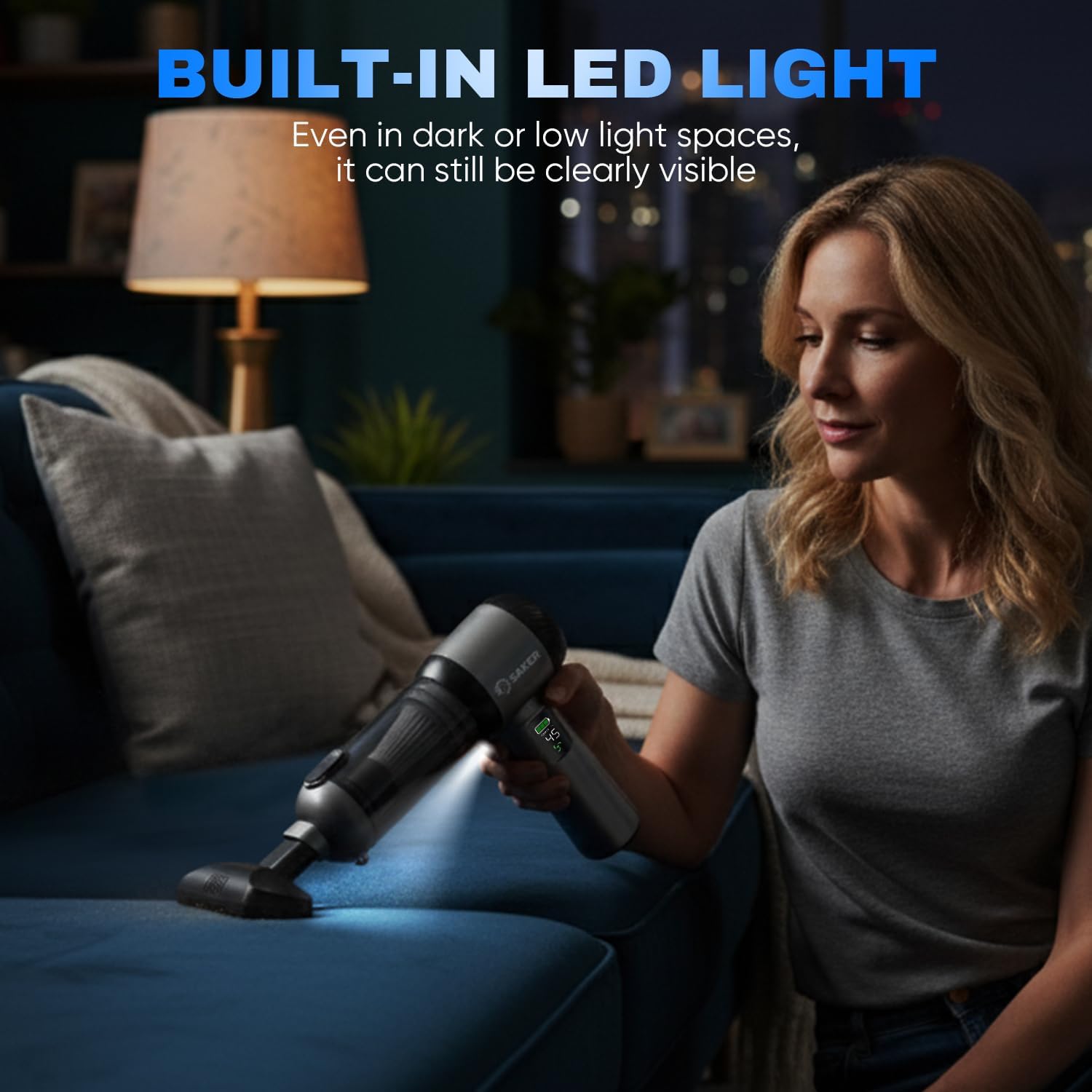 Saker Car Vacuum Cleaner HL157 4-in-1 Cordless Handheld Vacuum with 20000Pa Suction & LED Light + Original HEPA & Steel Filter Set (4PCS), Portable for Car, Home, Office, Pet Silver