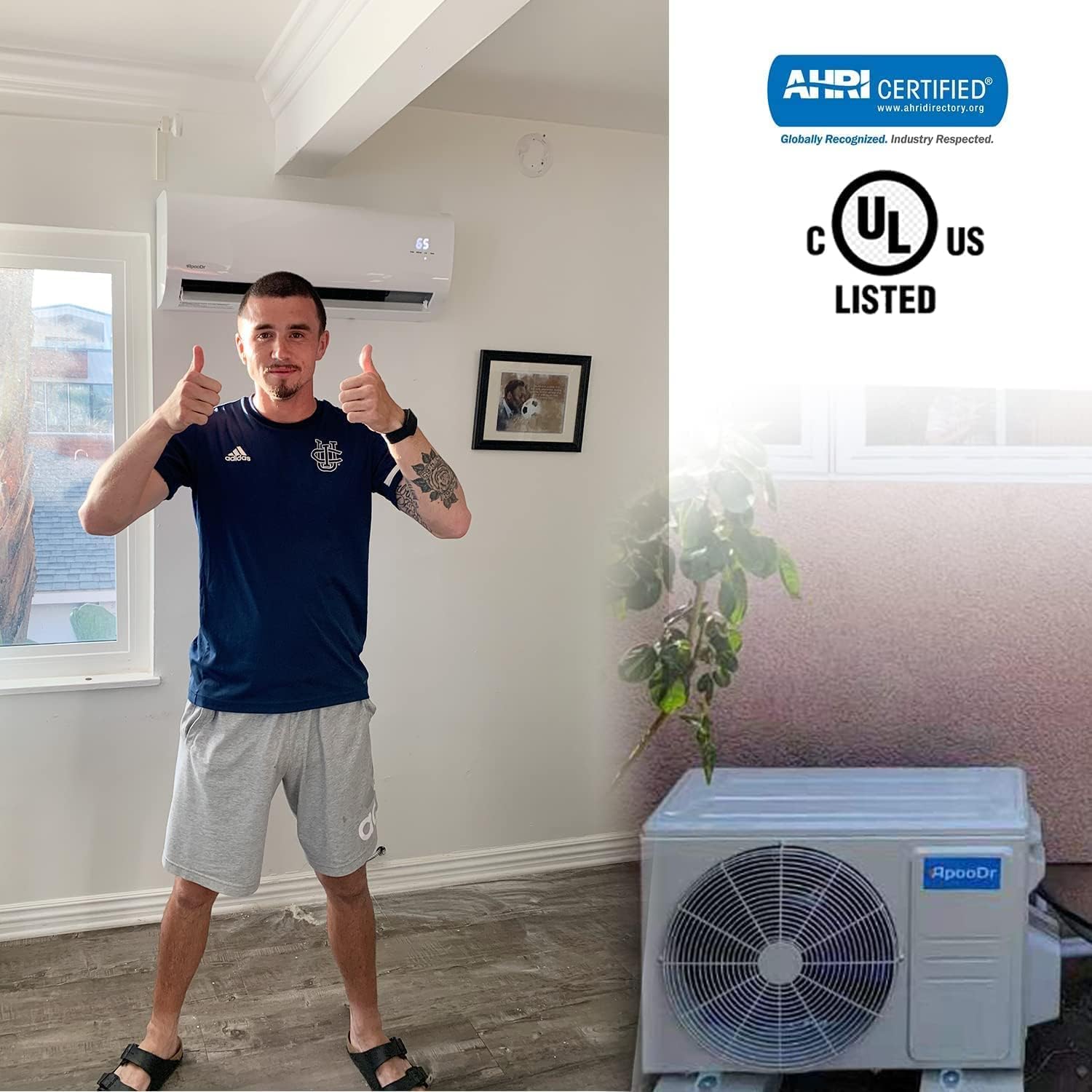 9000 BTU Mini Split Air Conditioner Ductless Inverter System 17 SEER2 with Heat Pump 110V,with Installation Kit