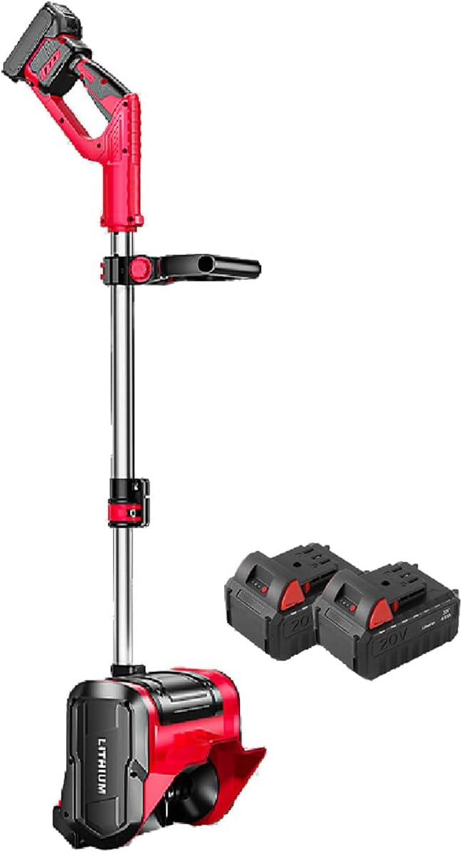 Electric Snow Shovel, 12 Inch Electric Push Snow Blower, Adjustable Direction Snowplow with 2 x Li-ion Battery, for Patio, Playground, Farm