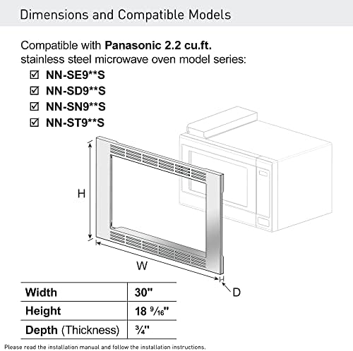 Panasonic 30-inch Trim Kit for Panasonic 2.2 cu ft Microwave Ovens - NN-TK932SS (Stainless Steel)