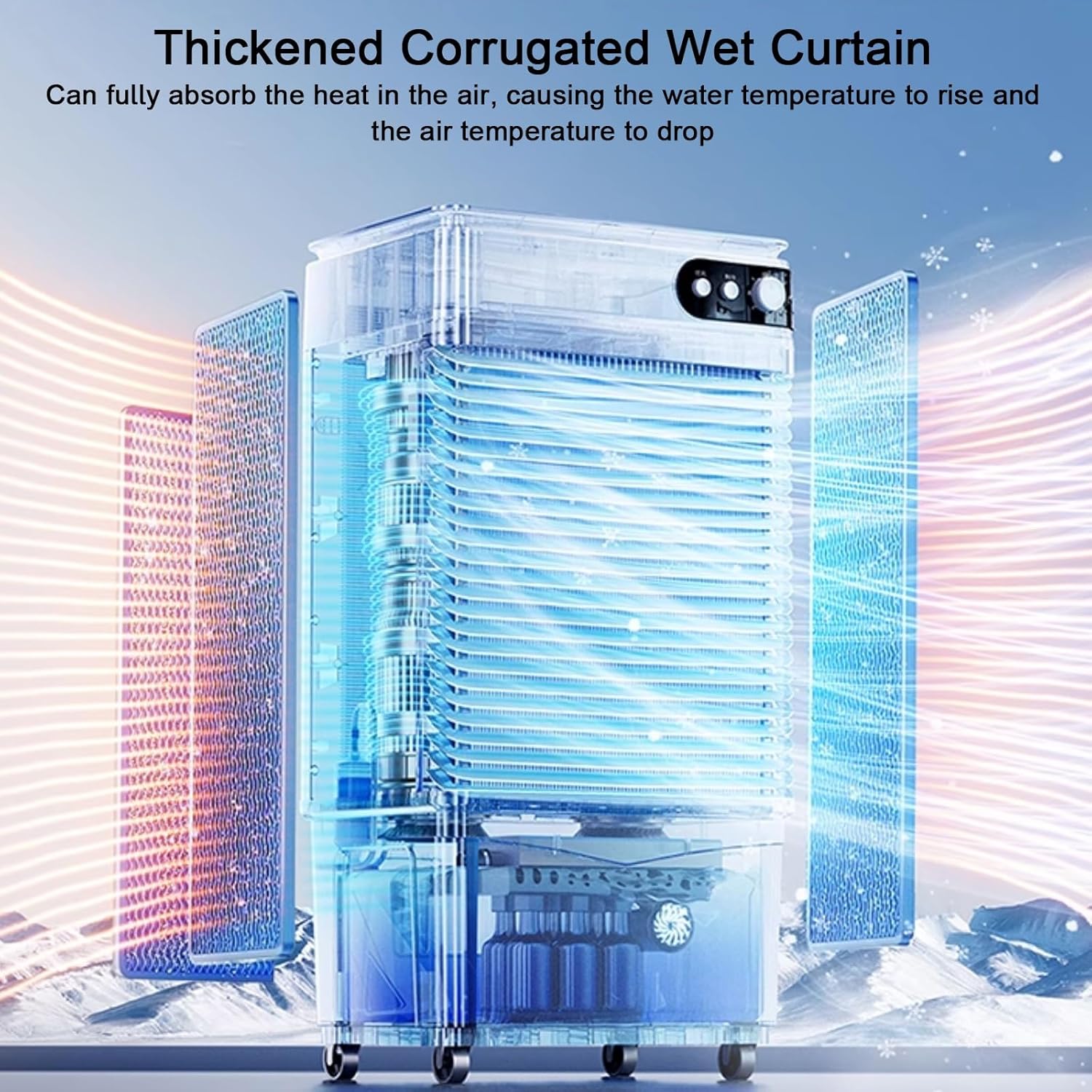 Portable Air Conditioners, Room Cooling 4-in-1, 120° Air Supply, Large Capacity Water Tank, Whole House Cooling, Quiet Operation, for Home, Office(110x49x39cm/43x19x15)