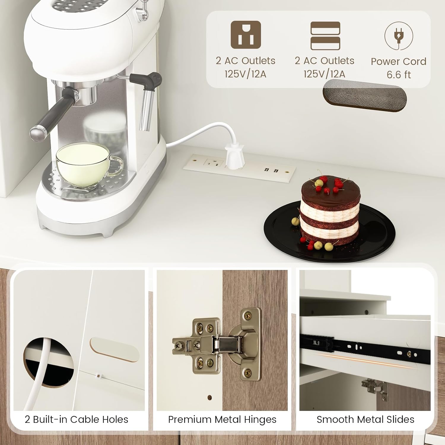 COSTWAY Kitchen Pantry Storage Cabinet, 71