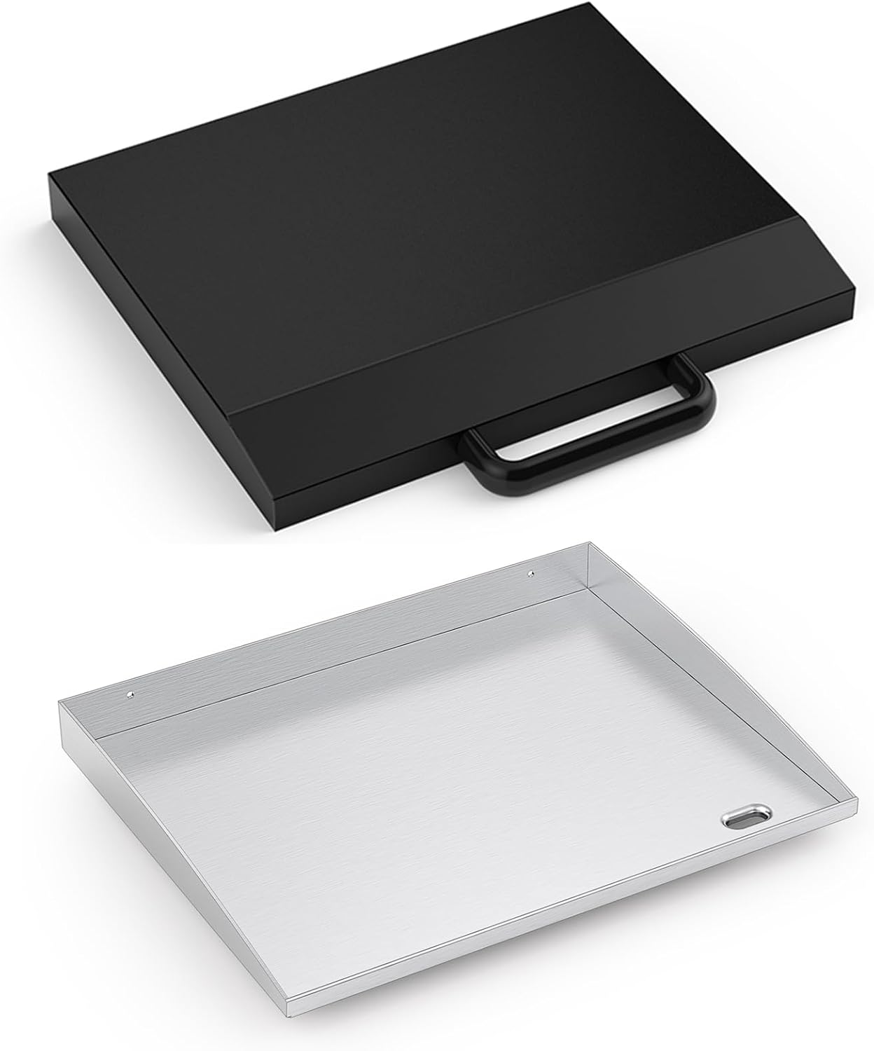 Stanbroil Stainless Steel Griddle Top and Hard Cover Hood Bundle for Cuisinart CGG-501 Gourmet 2-Burner Gas Griddle