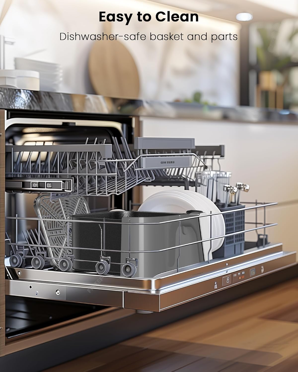 Nuwave Brio Plus Air Fryer 8 Qt, New & Improved, PFAS-FREE, 7 Digital One-Touch Cook Functions that AIR FRY, BAKE, ROAST, DEHYDRATE, TOAST, REHEAT, PREHEAT, 150 Presets, 50°F~400°F (Cool Gray)