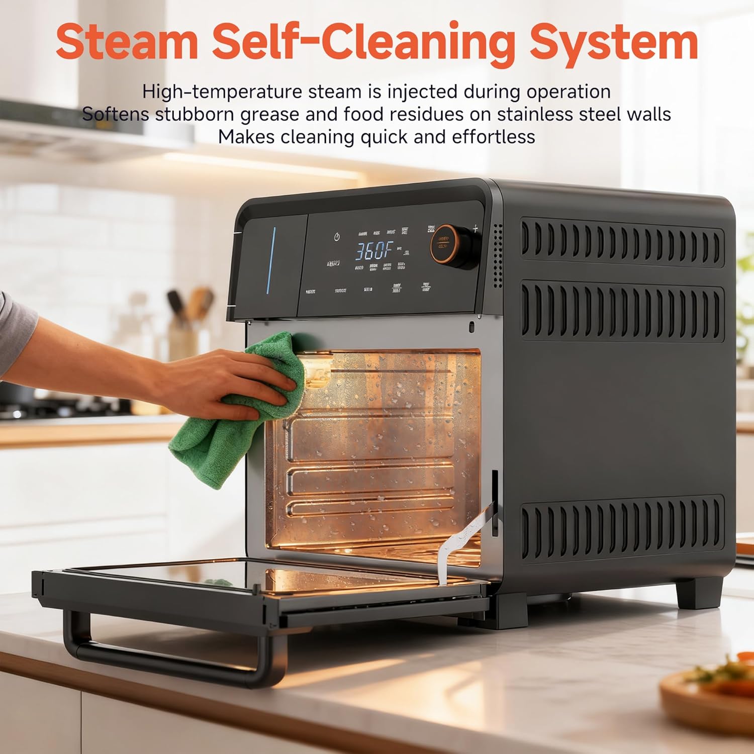 OUNIN Air Fryer Toaster Oven Combo – 11-in-1 Countertop Convection Steam Oven with Air Fryer, Steam, Dual Cook, Bake, Roast, Dehydrate, 90–430°F, Self-Cleaning, 16qt Capacity