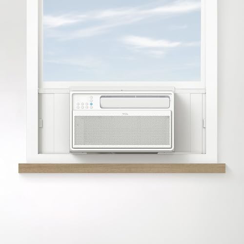 TCL 8,000 BTU Q-Series Smart Inverter Window AC, 115V, Inverter AC for Rooms up to 350-Sq. Ft., Ultra-Quiet 40dB, 38% Energy Saving, EZ Install, Open-able Window, Works with Alexa and Google Assistant