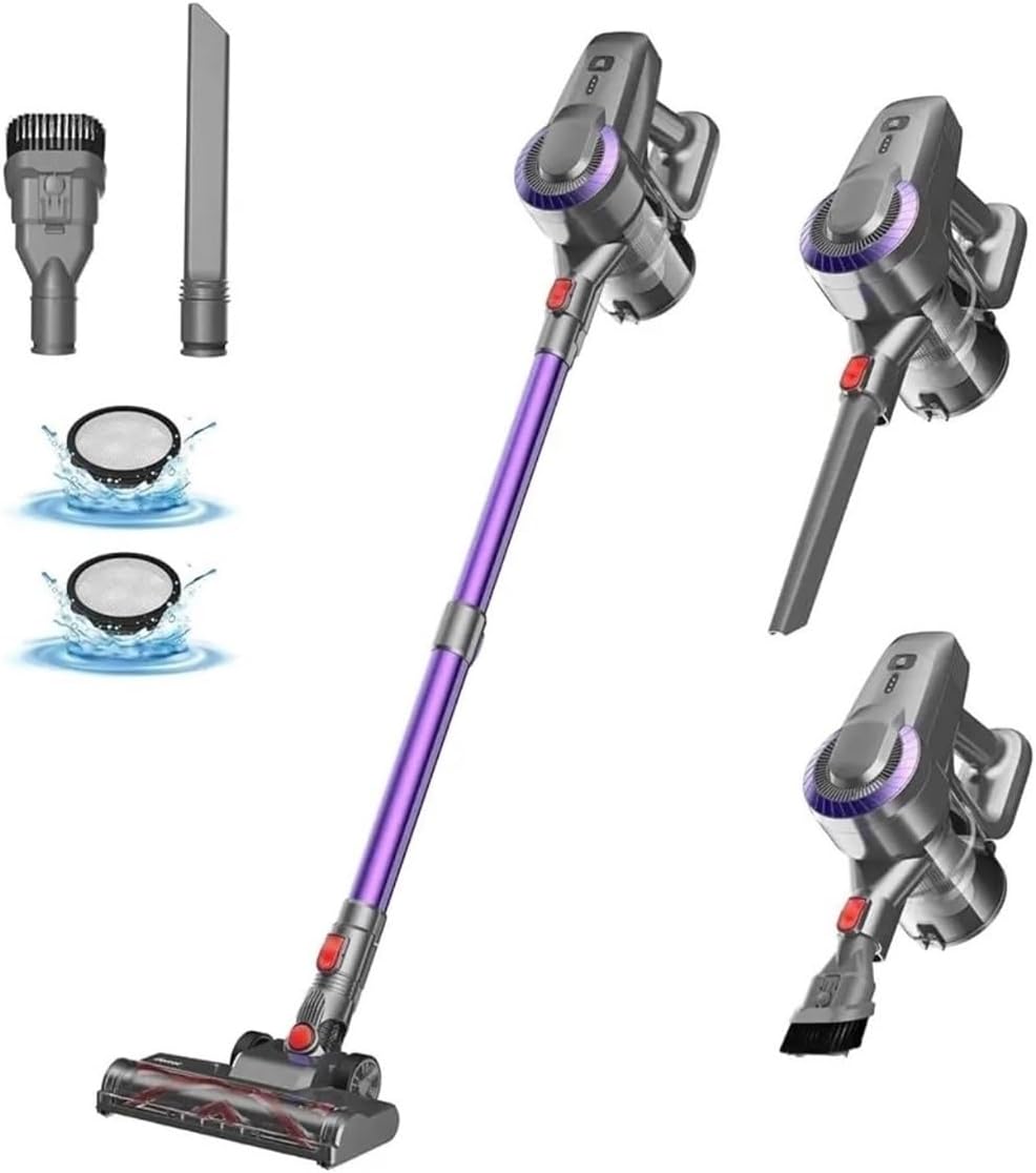 Cordless Vacuum Cleaner 20Kpa Powerful 6 In 1 Lightweight Stick Vacuum Up To 40min Runtime For Home Carpet Hardfloor Compatible With DEVOAC N300(Purple)